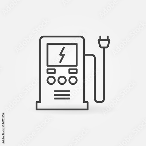Electronic Charging Station linear vector concept icon or logo element