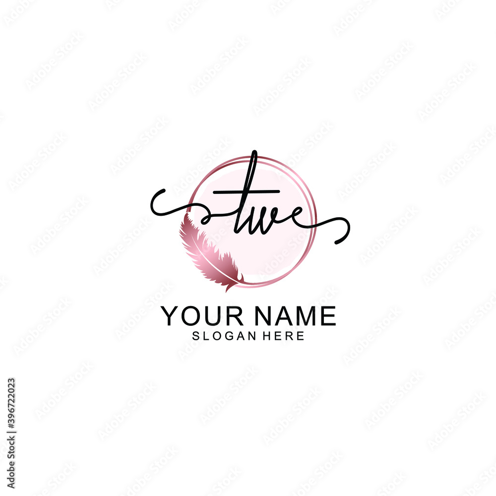Initial TW Handwriting, Wedding Monogram Logo Design, Modern Minimalistic and Floral templates for Invitation cards Initial TW Handwriting, Wedding Monogram Logo Design, Modern Minimalistic and Floral templates for Invitation cards