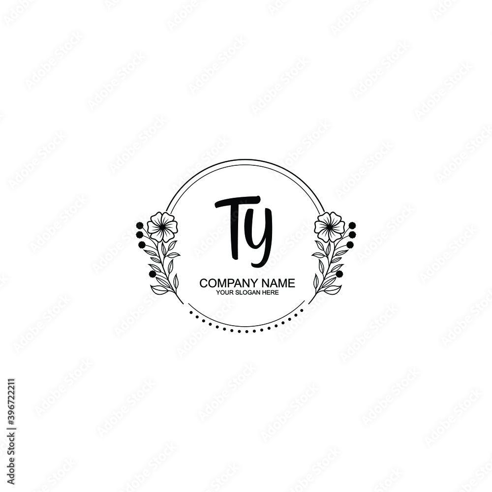 Initial TY Handwriting, Wedding Monogram Logo Design, Modern Minimalistic and Floral templates for Invitation cards Initial TY Handwriting, Wedding Monogram Logo Design, Modern Minimalistic and Floral templates for Invitation cards