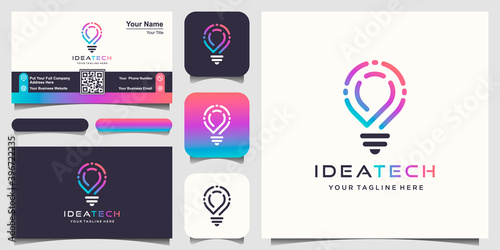 creative Smart bulb lamp logo design.