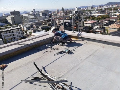 Fototapeta 屋上防水工事状況