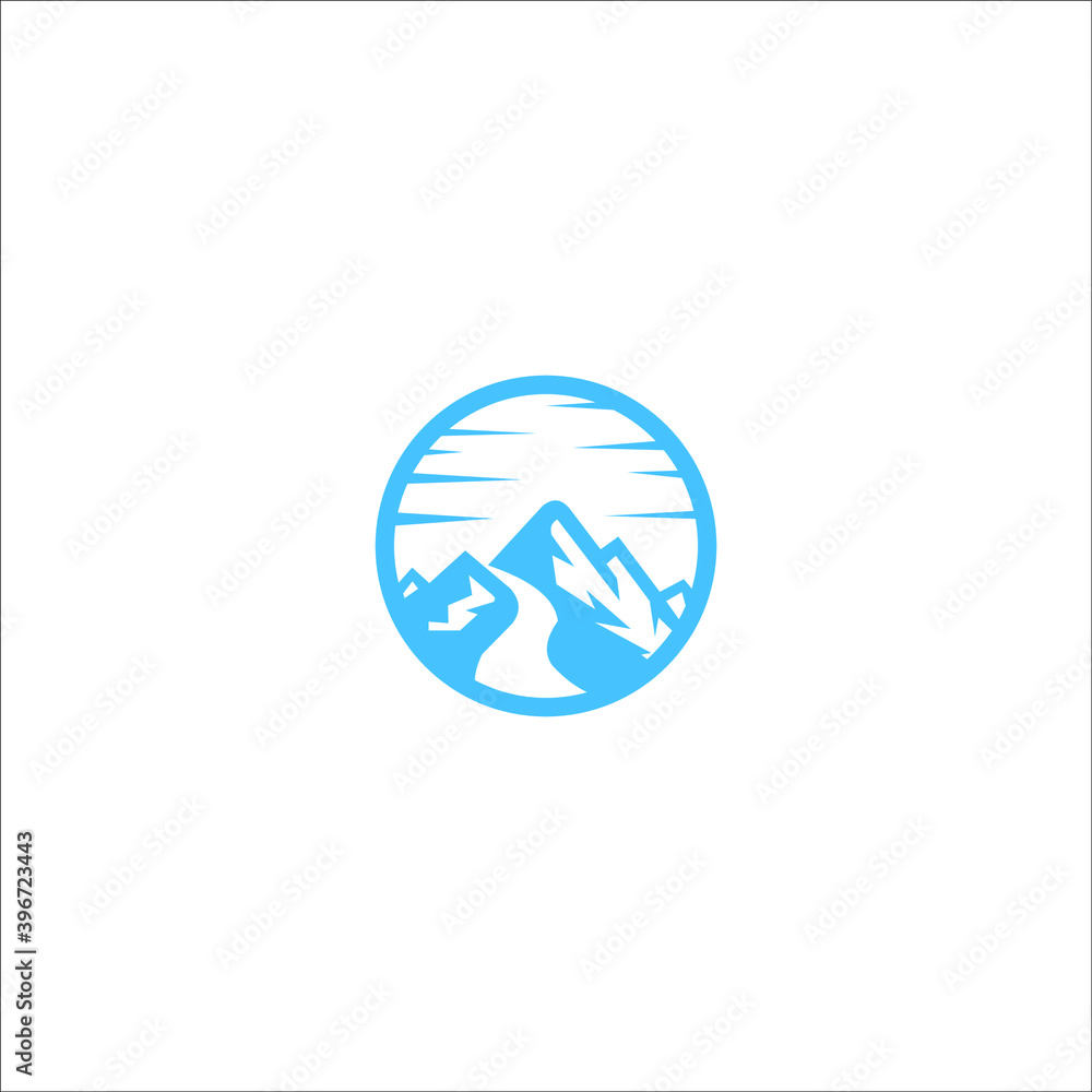 Fototapeta premium logo mountain icon templet vector hiking