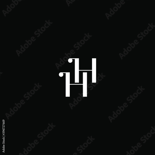 H H letter logo creative design on black color background. hh monogram