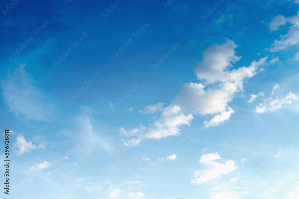 Fototapeta premium The sky is blue with beautiful clouds blurred.
