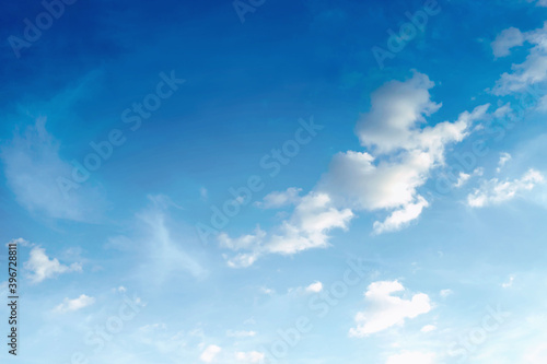 The sky is blue with beautiful clouds blurred.