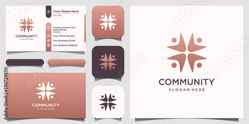 people family together human unity logo design