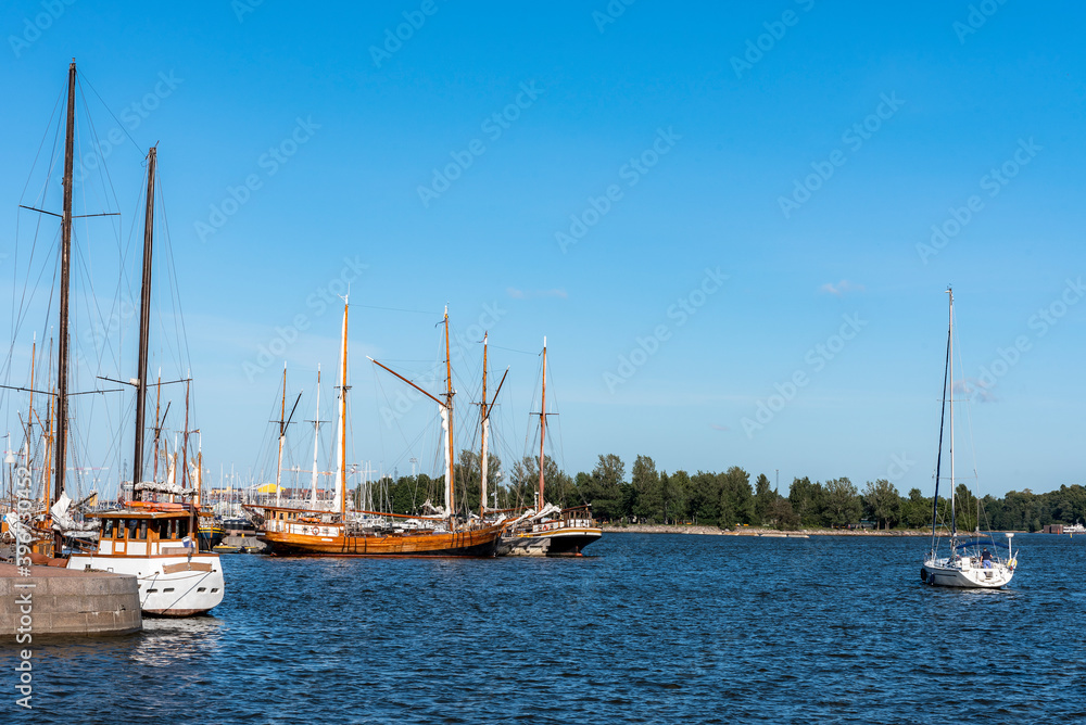 Yachts in the bay near Helsinki, Finland