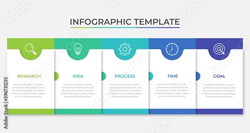 Presentation business infographic template with 5 options