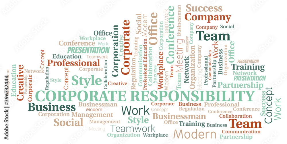Corporate Responsibility vector word cloud, made with text only.