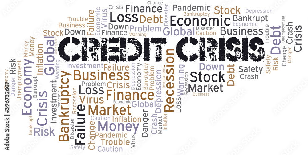 Credit Crisis word cloud create with text only.