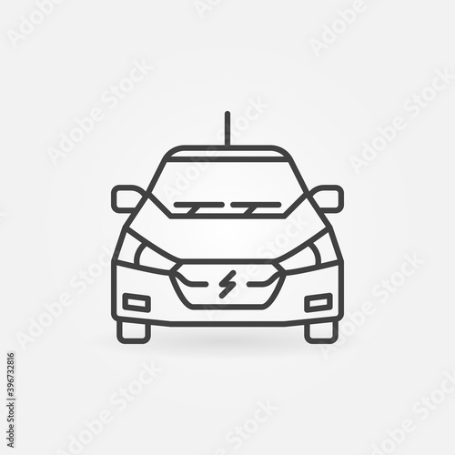 Modern Electric Vehicle vector concept icon or sign in outline style