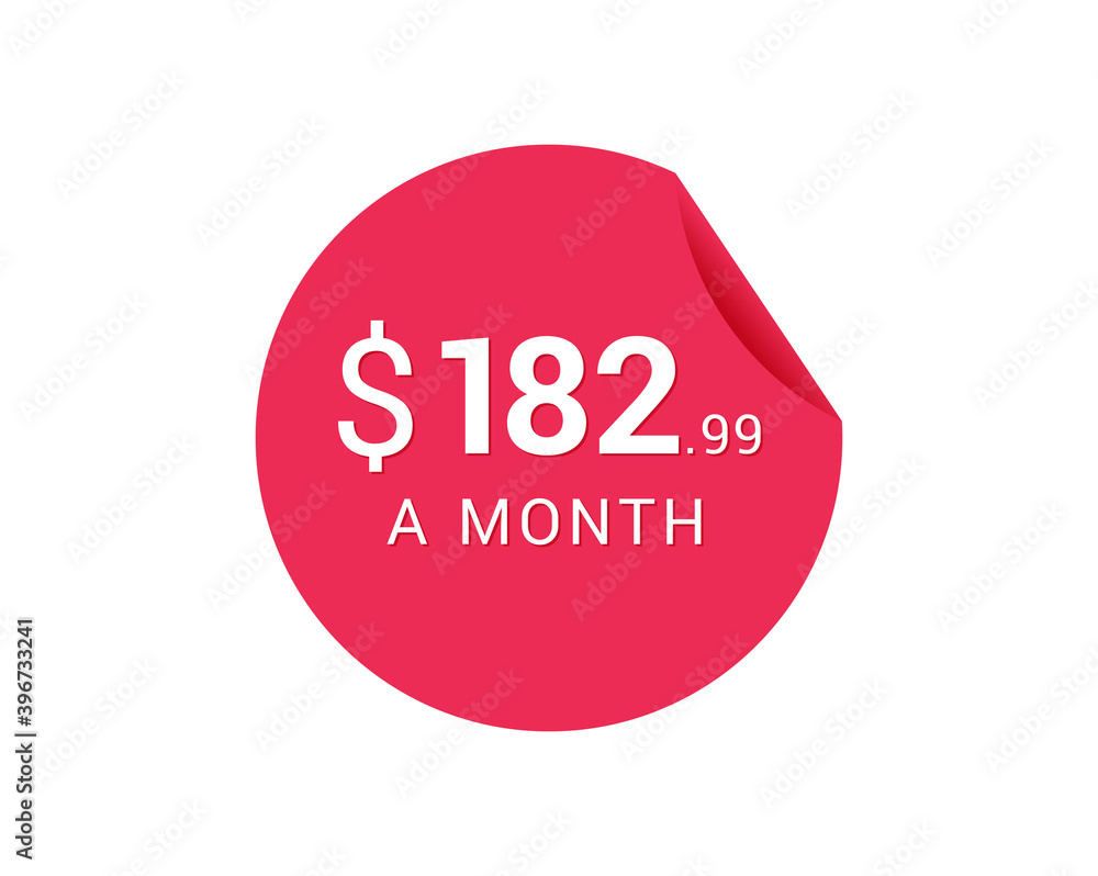 Monthly $182.99 US Dollars icon, $182.99 a Month tag Monthly $182.99 US Dollars icon, $182.99 a Month tag