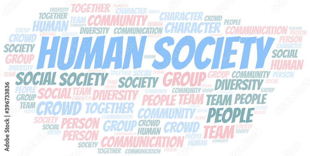 Fototapeta premium Human Society word cloud create with text only.