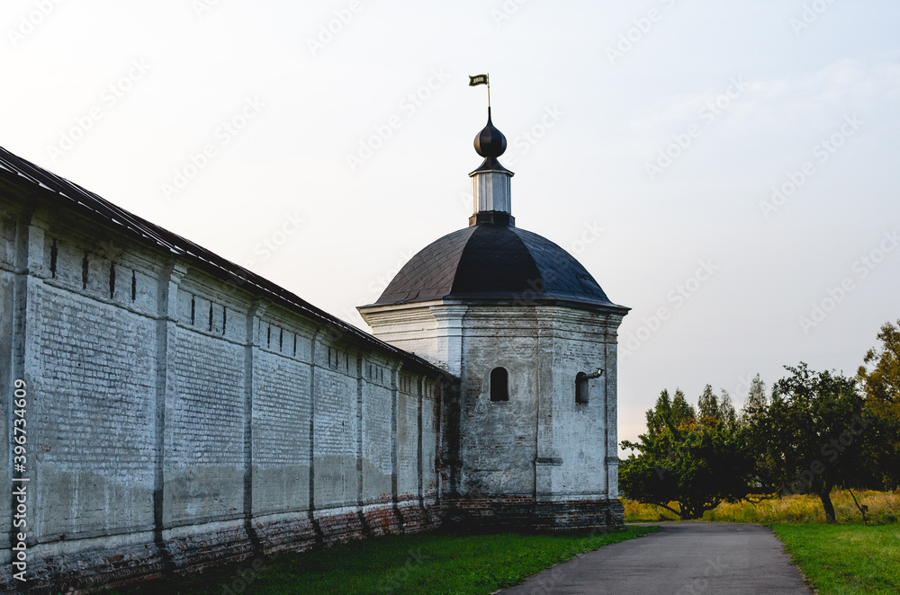 The old wall of the Svensky monastery in the village of Suponevo, Bryansk region