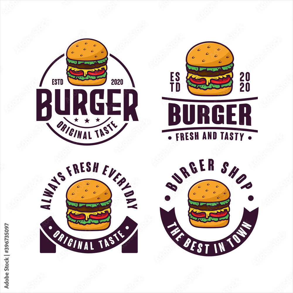 Burgers vector design logo collection