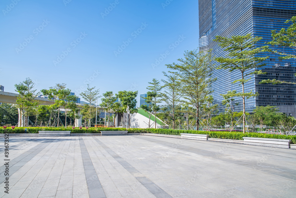 CBD building and empty ground in Nansha, Guangzhou, China