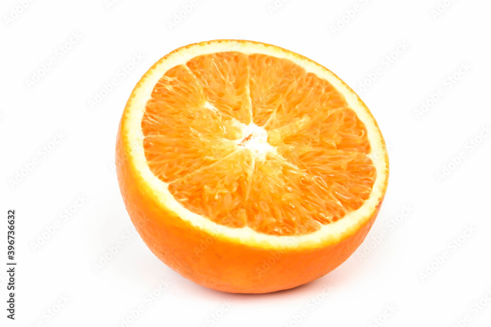 Perfectly retouched sliced orange isolated on the white background Perfectly retouched sliced orange isolated on the white background