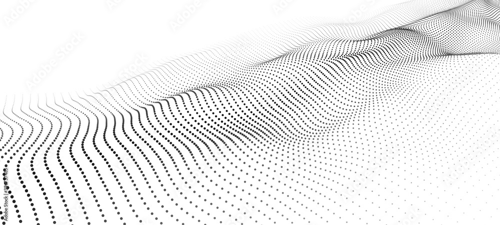 Wave of particles. Futuristic point wave. Vector illustration. Abstract background with a dynamic wave. Wave 3d. Wave of particles. Futuristic point wave. Vector illustration. Abstract background with a dynamic wave. Wave 3d.