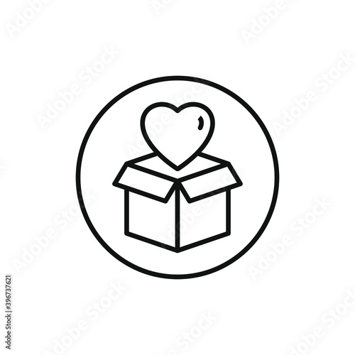 Donation icon line style isolated on white background. Vector illustration