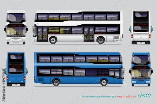 double deck bus template for car branding and advertising