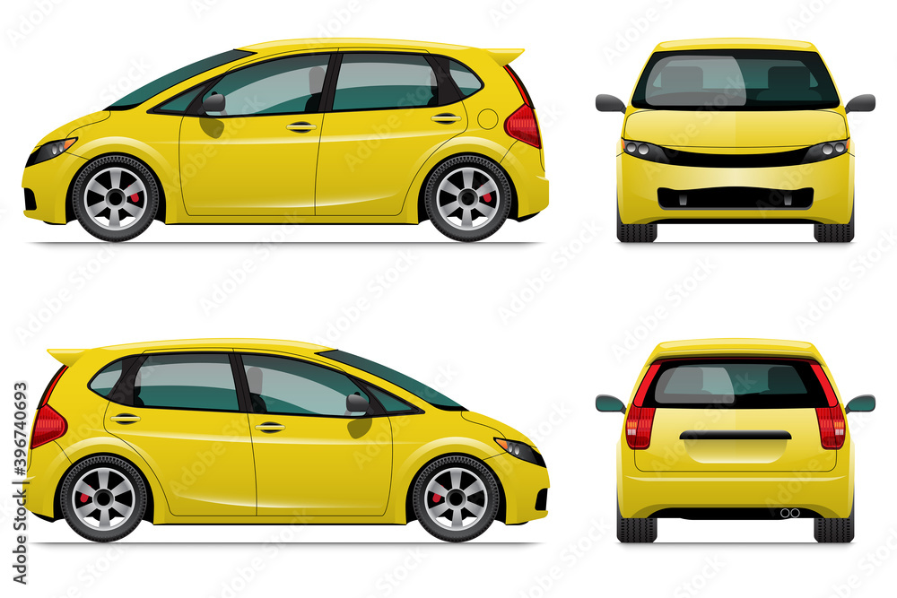 yellow hatchback car template yellow hatchback car template