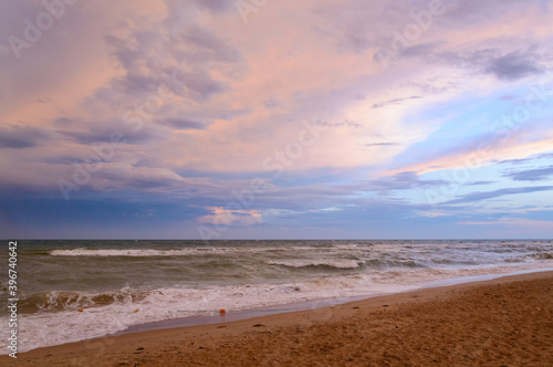 Beautiful colorful sunset or sunrise sky with clouds