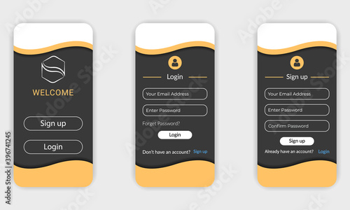 Sign in form and Login form user interface template design 