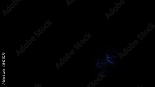Electricity Effect Video In Black Background