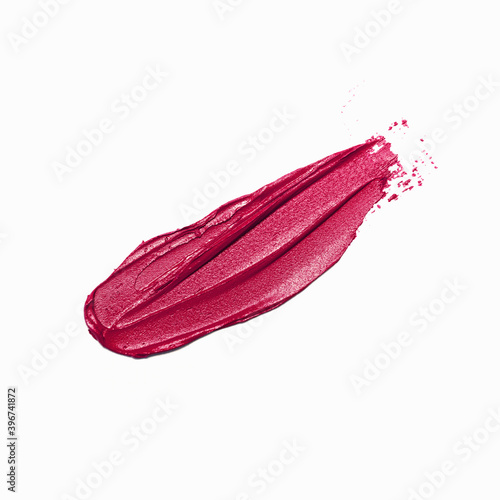 Lipstick smudge isolated on white background 