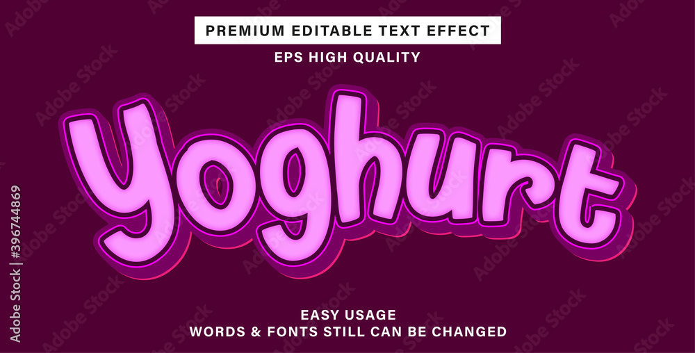 Yoghurt editable text effect Yoghurt editable text effect