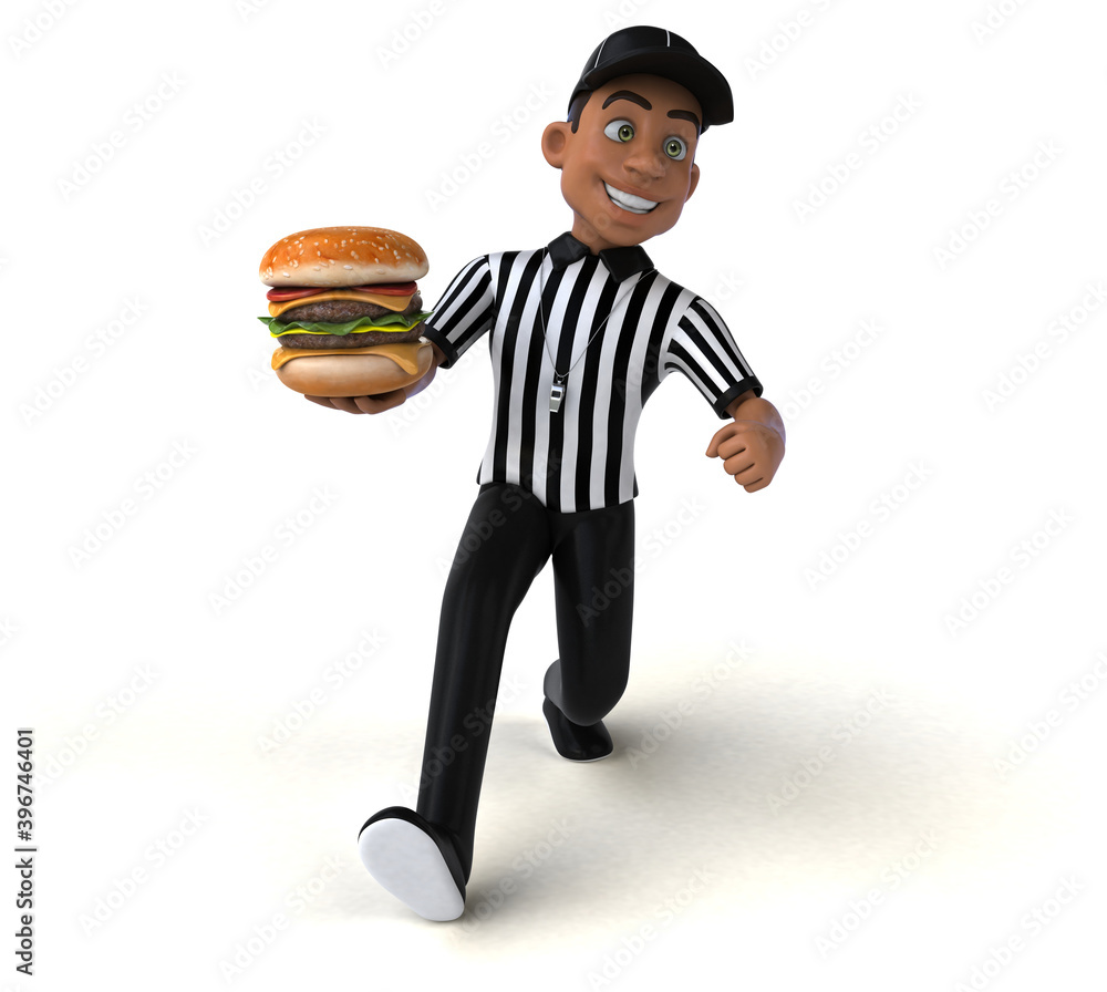Fun 3D Illustration of an american Referee Fun 3D Illustration of an american Referee