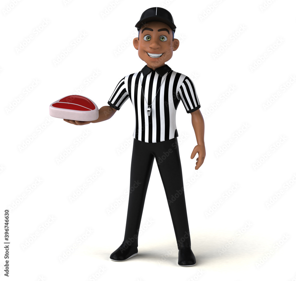 Fun 3D Illustration of an american Referee Fun 3D Illustration of an american Referee