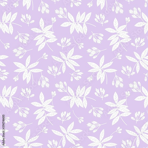 Purple Botanical Floral Seamless Pattern Background © Siu-Hong Mok