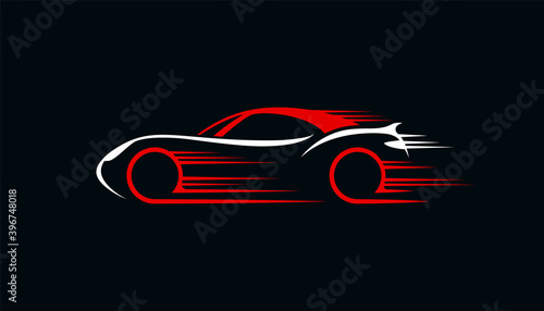 Racing car abstract logo.