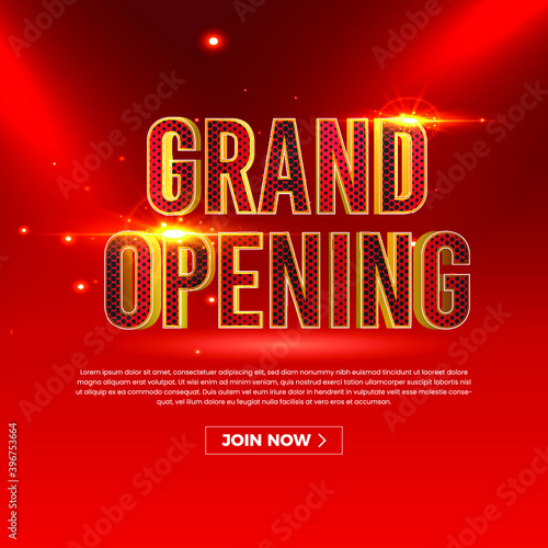 Grand Opening. Business startup open ceremony. 3D concept design. Eps10 vector illustration