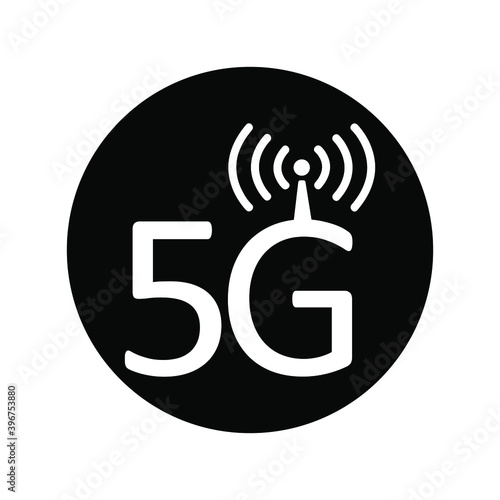 Vector technology icon network sign 5G. Illustration mobile internet 5g sign in flat style. Eps 10 vector illustration.