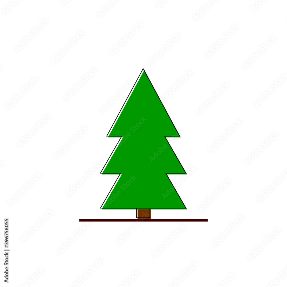 Christmas tree icon, isolated Xmas fir symbol, graphic design template, vector illustration