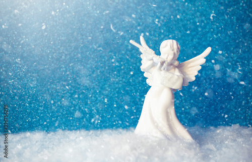 Christmas angel. Christmas  background and holidays ornament on white background