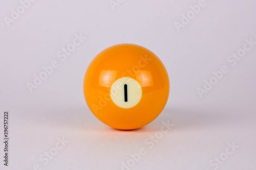  billiard ball number 1 on a white background