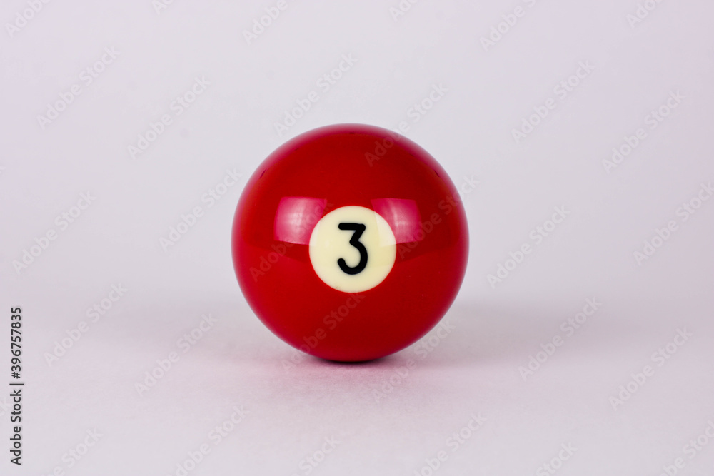 billiard ball number 3 on a white background billiard ball number 3 on a white background