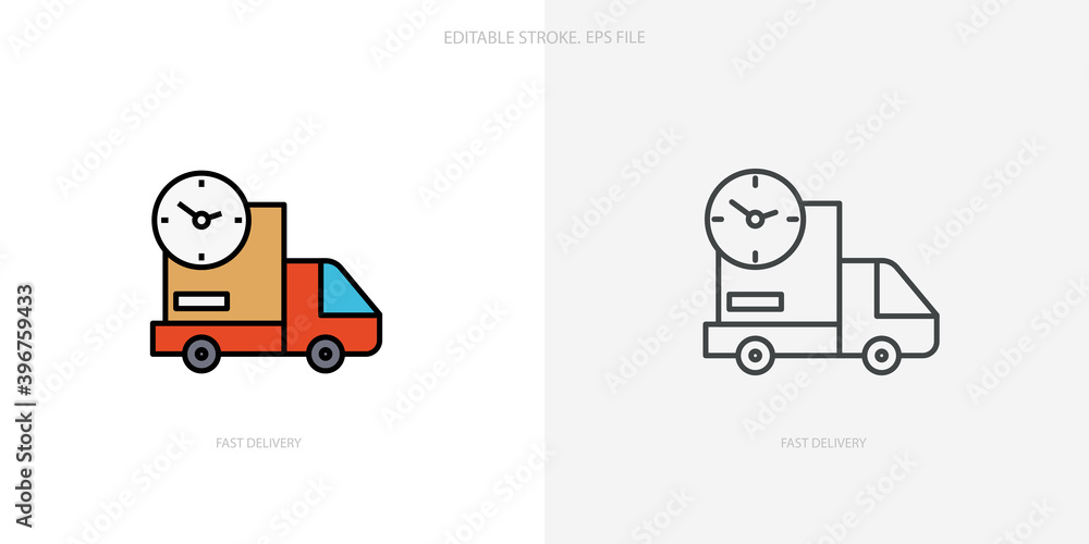 fast Delivery icon for your website, logo, app, UI, product print. fast Delivery concept flat Silhouette vector illustration icon. Editable stroke icons set fast Delivery icon for your website, logo, app, UI, product print. fast Delivery concept flat Silhouette vector illustration icon. Editable stroke icons set