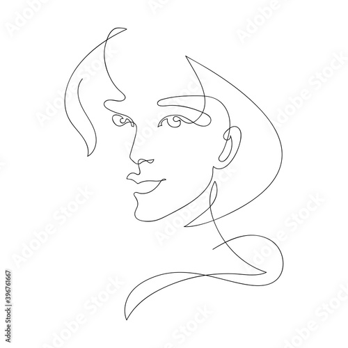 one line portrait of androgyne