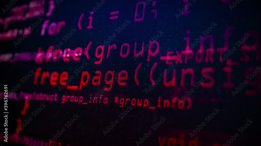 Close-up of Red Program Code on a Computer Screen in Defocus. Software development and hacking concept. Technology, coding, programming Close-up of Red Program Code on a Computer Screen in Defocus. Software development and hacking concept. Technology, coding, programming