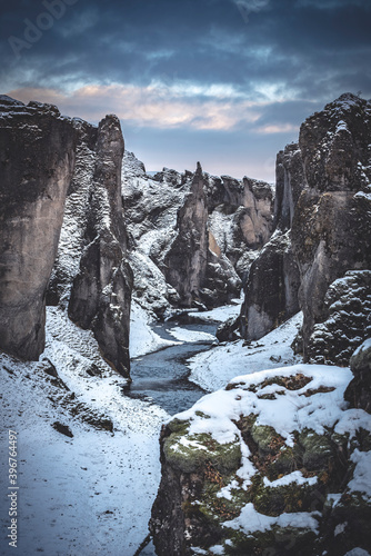 Fjadrargljufur canyon, uno dei pochi canyon esistenti in Islanda. photo