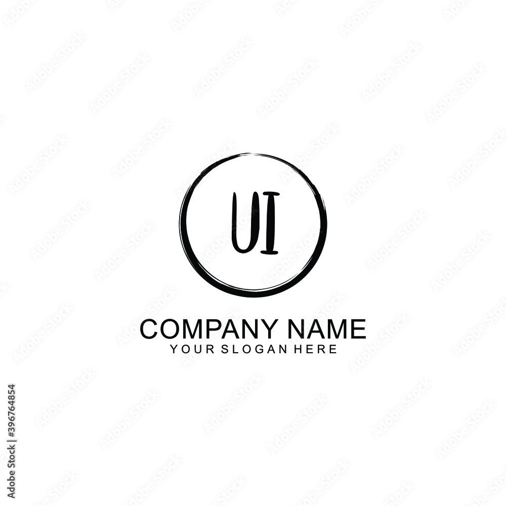 Initial UI Handwriting, Wedding Monogram Logo Design, Modern Minimalistic and Floral templates for Invitation cards