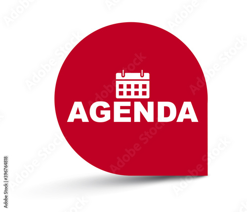 red vector illustration banner agenda