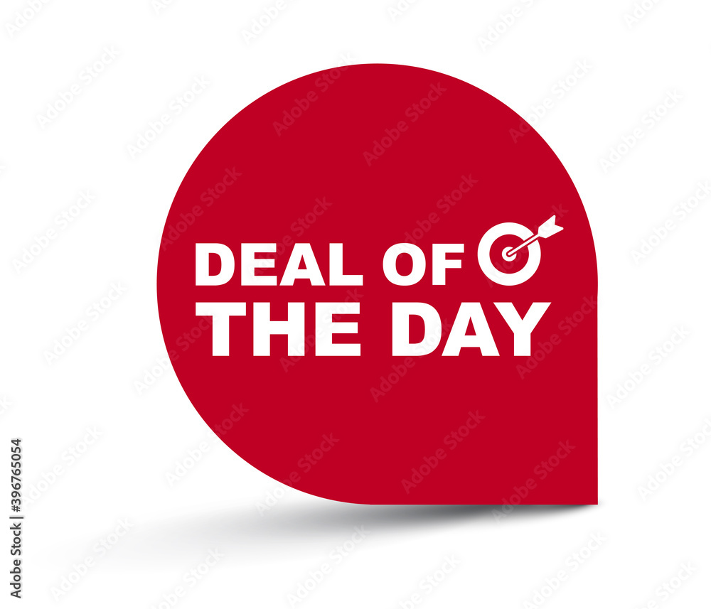 red vector illustration banner deal of the day red vector illustration banner deal of the day