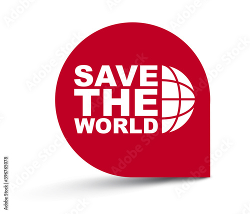 red vector illustration banner save the world