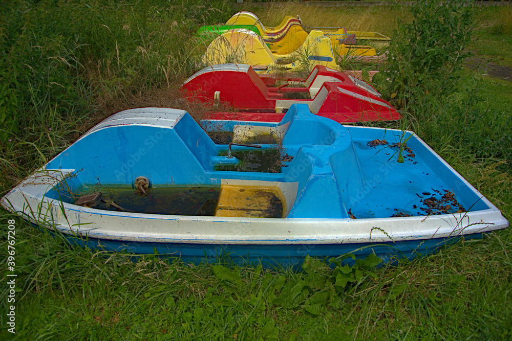 Abandoned pedal boats