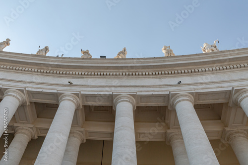 Statues Above the Colonnade of Saint Peter Basilica